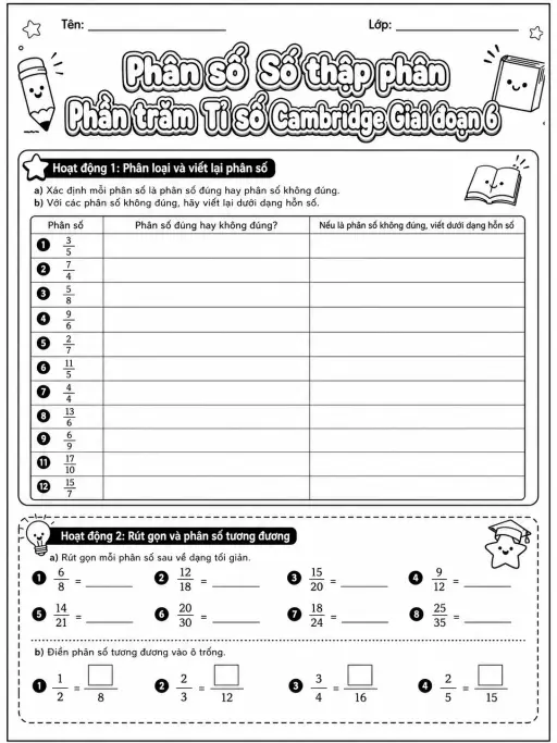 Phần trăm Cambridge Giai đoạn 1 - Gói bài tập 41