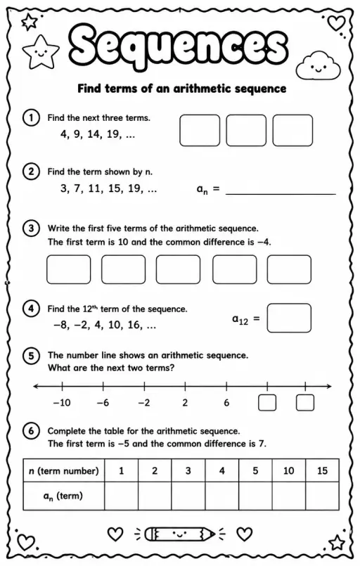 Find terms of an arithmetic sequence
