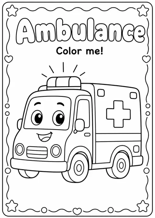 Ambulance Coloring Pages