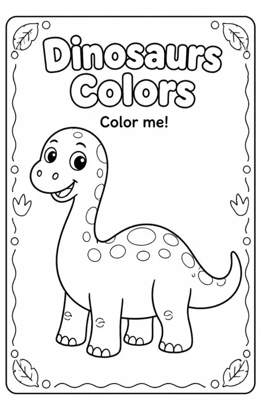Dinosaurs Colors Coloring Page