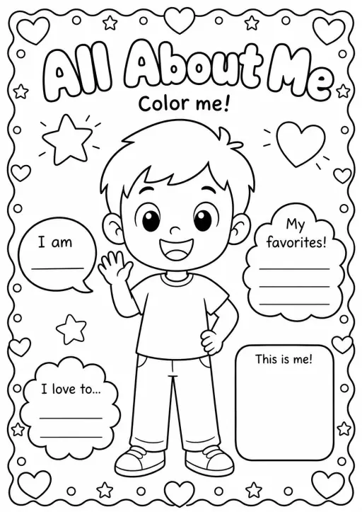 All About Me Coloring Pages