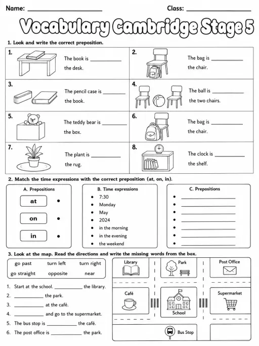 Vocabulary Cambridge Stage 5
