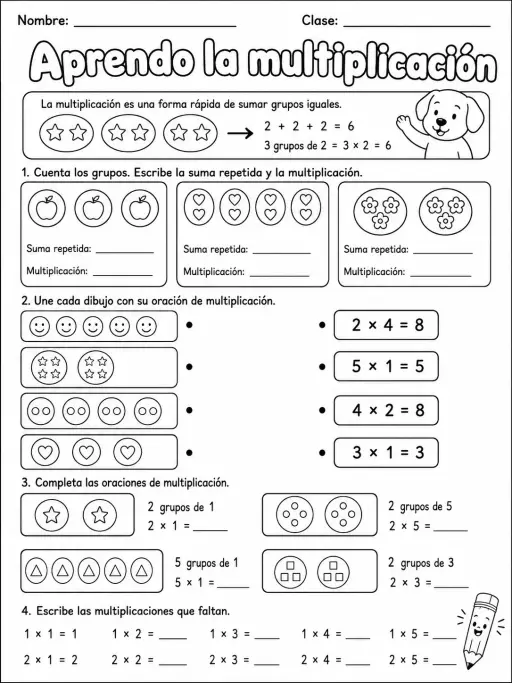 3.º grado - multiplicación y división - Paquete de fichas