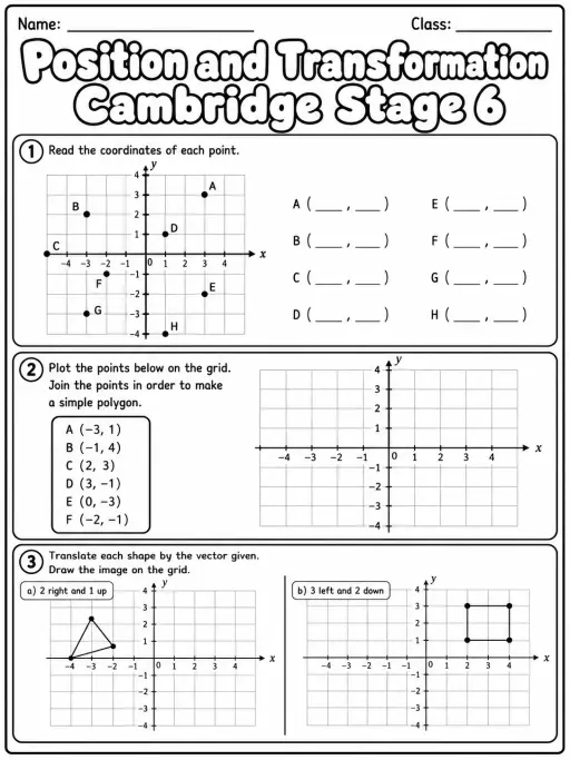 Position and Transformation Cambridge Stage 6