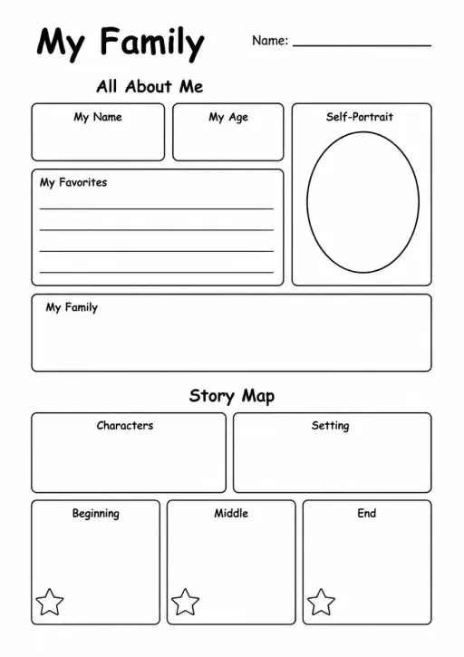 My Family Graphic Organizer — Grade 2