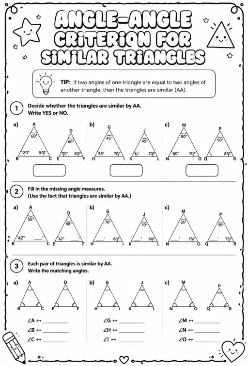 Angle-angle criterion for similar triangles