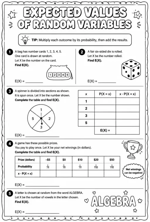 Expected values of random variables