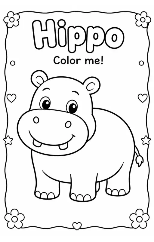 Hippo Coloring Pages