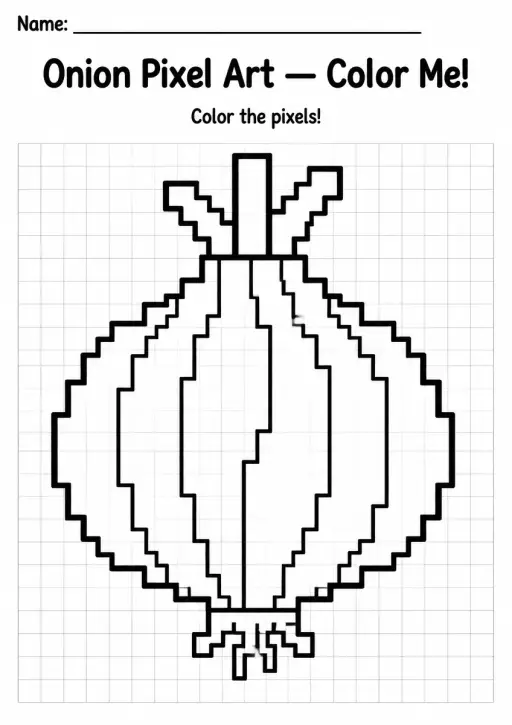 Onion Pixel Art Coloring Page