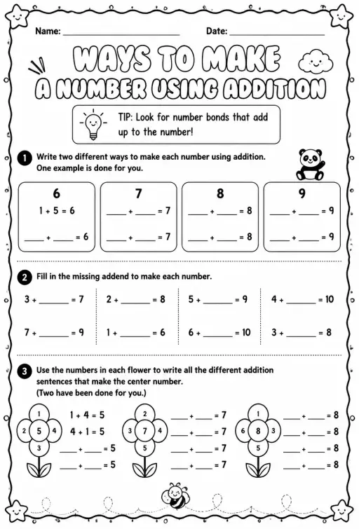 Ways to make a number using addition