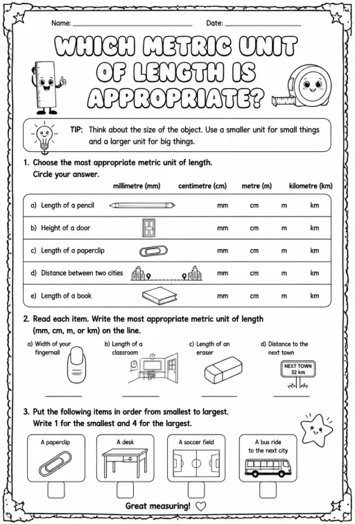 Which metric unit of length is appropriate?