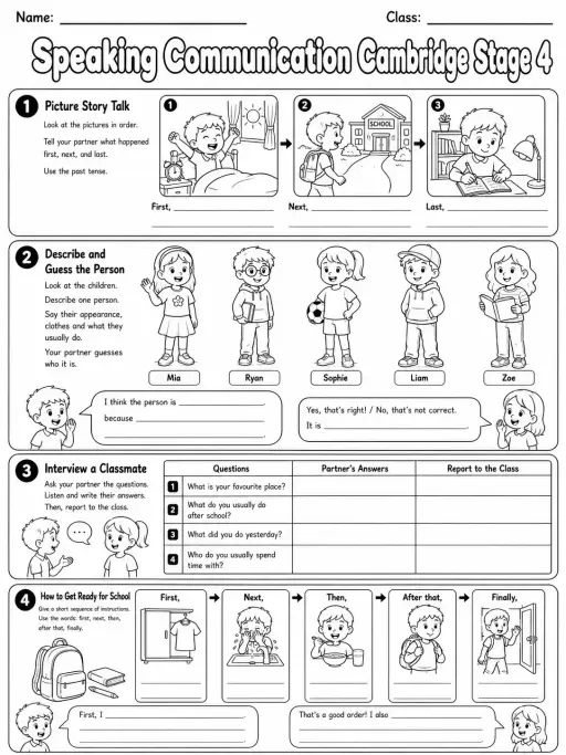 Speaking Communication Cambridge Stage 4