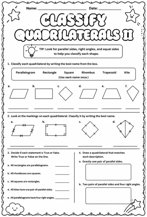 Classify quadrilaterals II