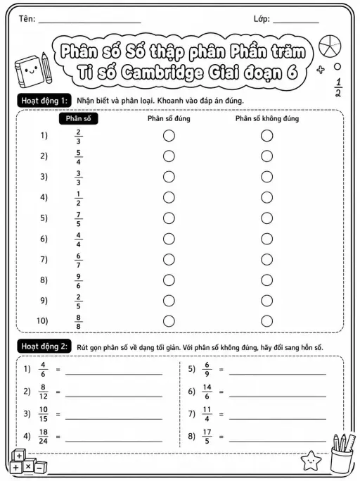 Phần trăm Cambridge Giai đoạn 2 - Gói bài tập 06