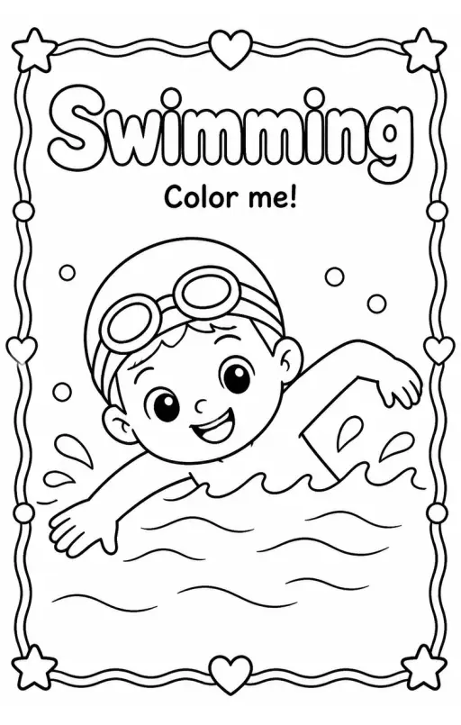 Swimming Coloring Pages