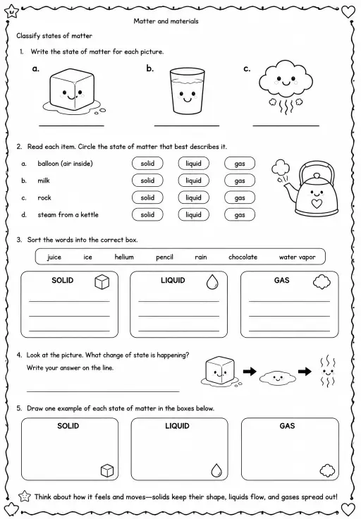 Classify states of matter