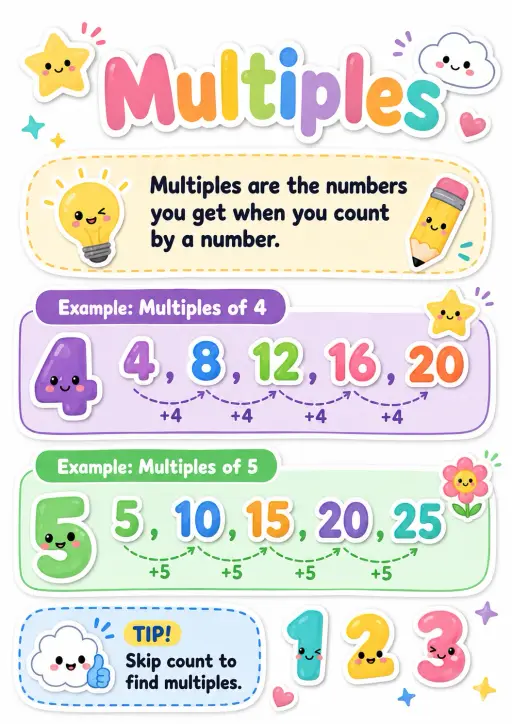 Multiples Number Sense Infographic