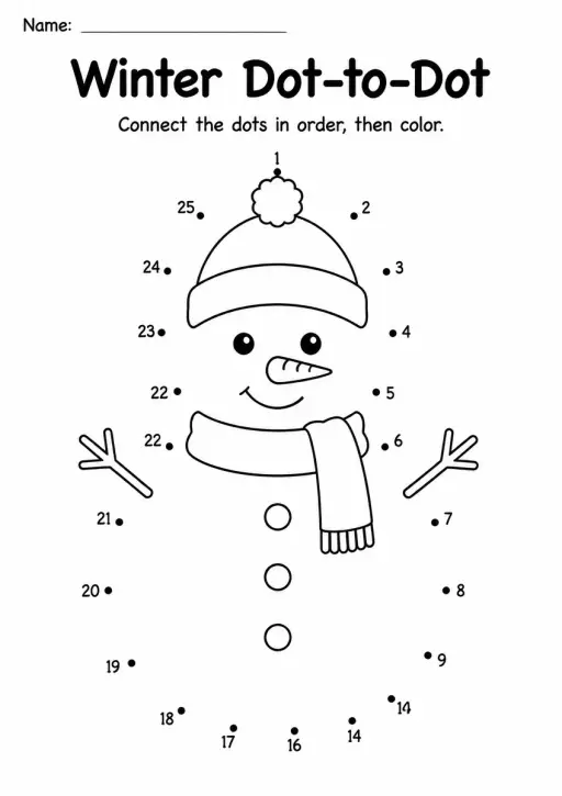 Winter Dot-to-Dot — Grade 2
