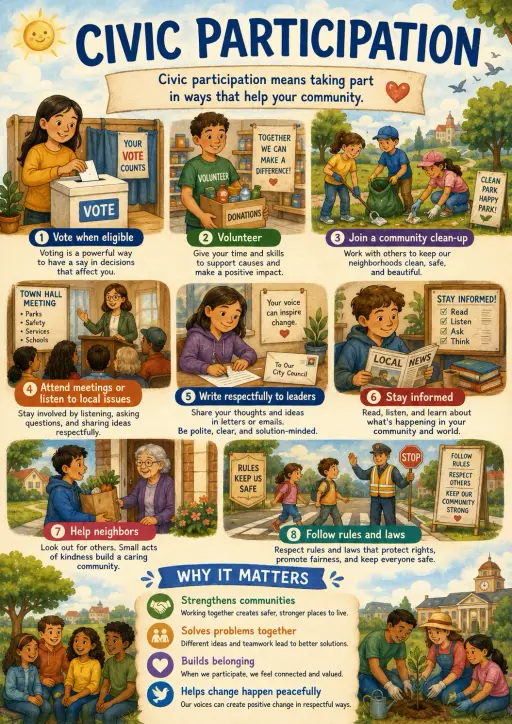 Civic Participation Civics Infographic