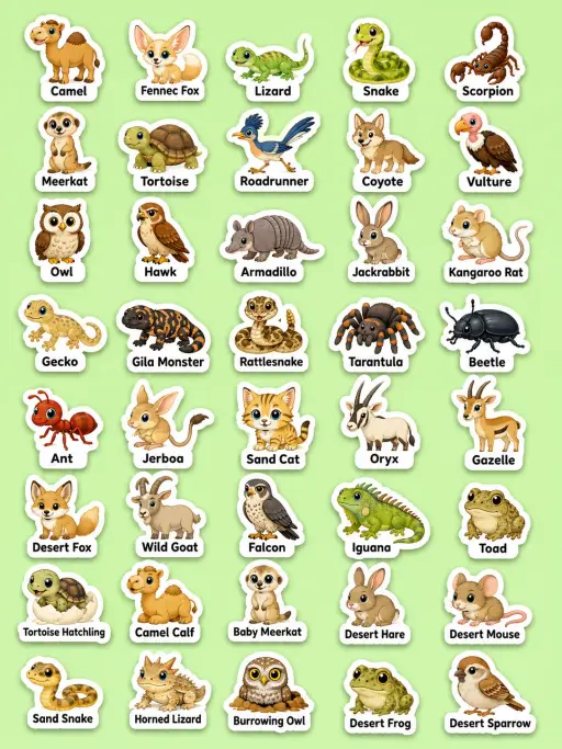 Woodland Animals Printable Sticker Sheet - Set 2