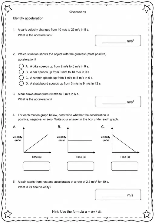Identify acceleration
