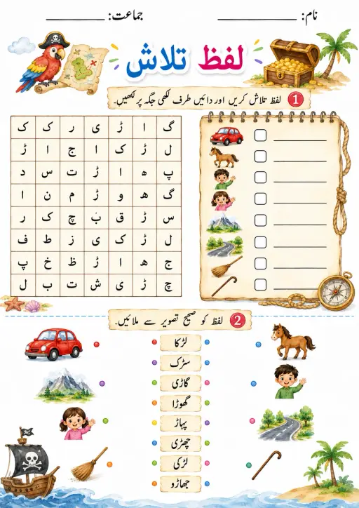 Urdu Letter ر Phonics Worksheets Pack