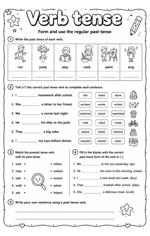 Form and use the regular past tense