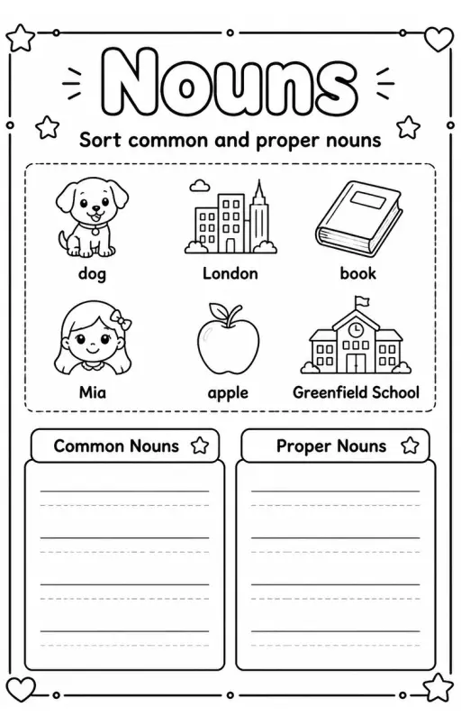 Sort common and proper nouns