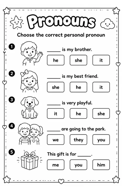 Choose the correct personal pronoun