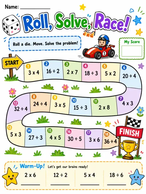 Roll, Solve, and Race! - Set 2