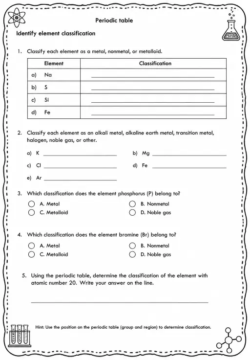 Identify element classification