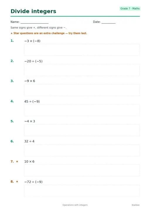 Divide integers