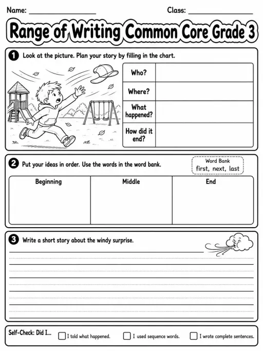 Range of Writing Common Core Grade 3
