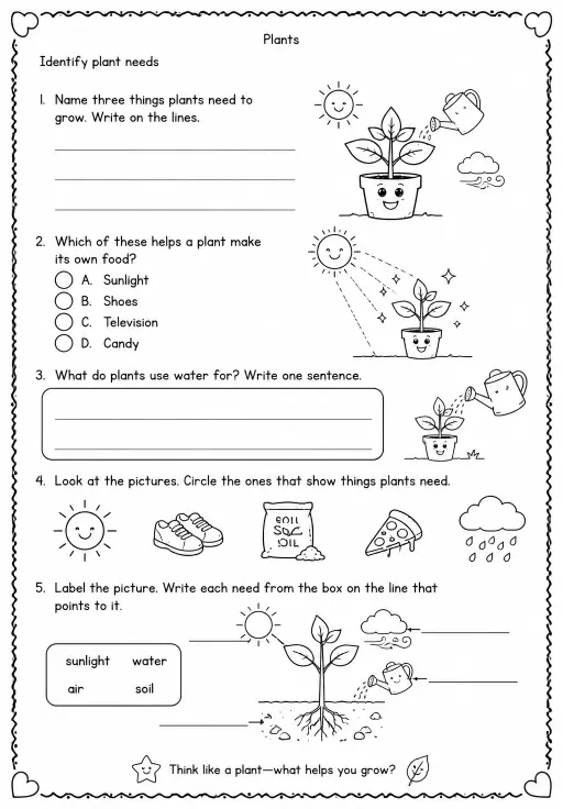 Identify plant needs
