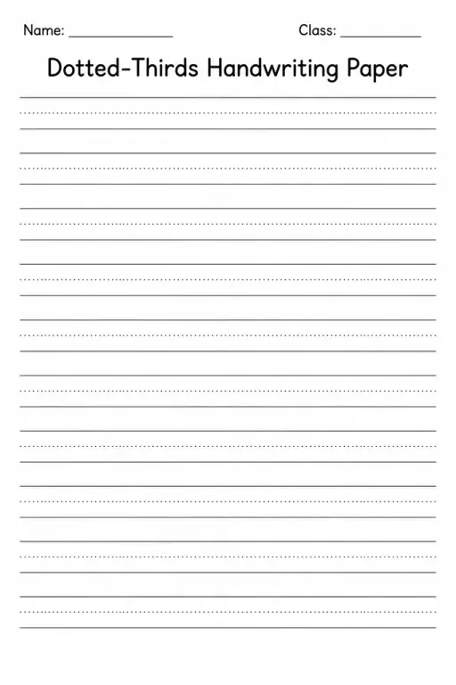Dotted-Thirds Handwriting Paper