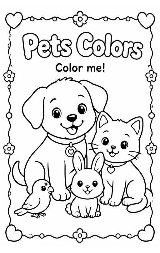Pets Colors Coloring Page