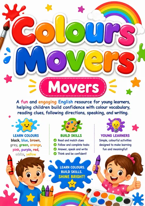 Colours Movers Vocabulary Worksheet Pack