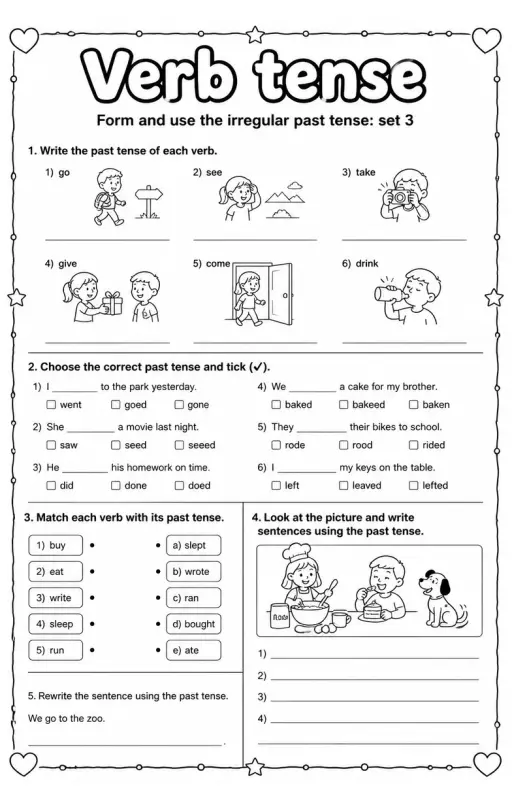 Form and use the irregular past tense: set 3