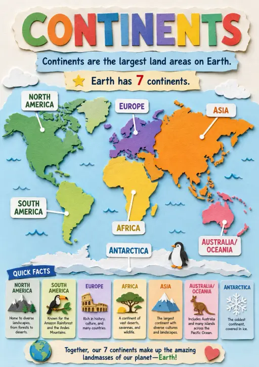 Continents Geography Infographic