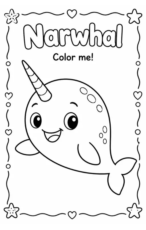 Narwhal Coloring Pages