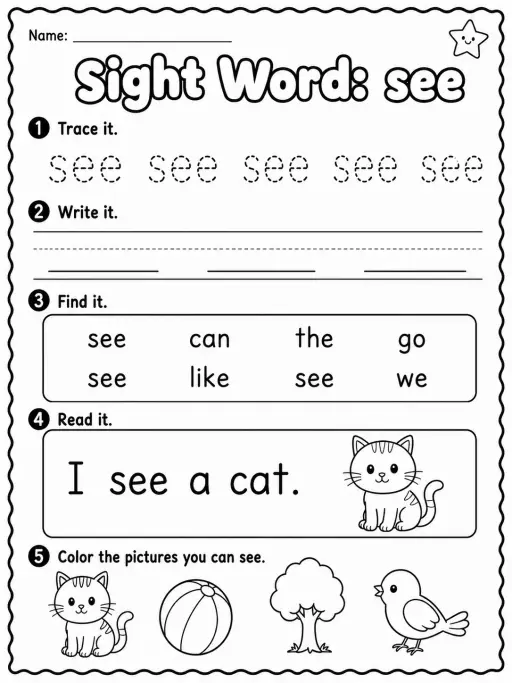 Sight Word: can Worksheet Pack