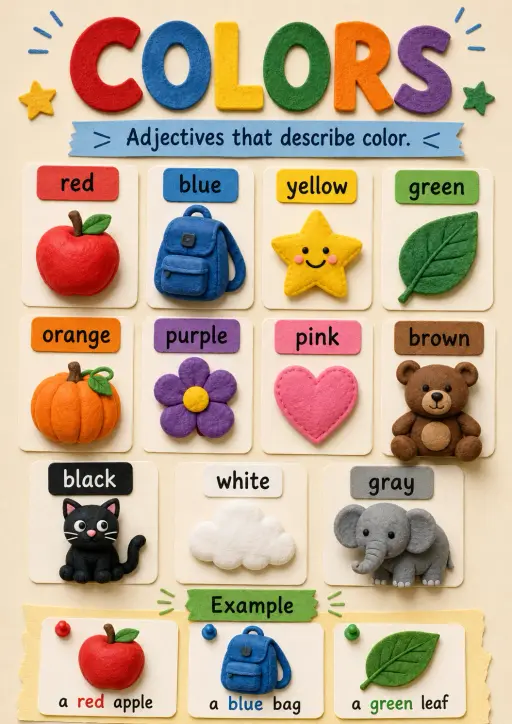 Colors Adjectives Infographic