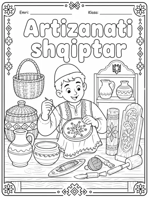 Artizanati shqiptar - Faqe ngjyrosjeje