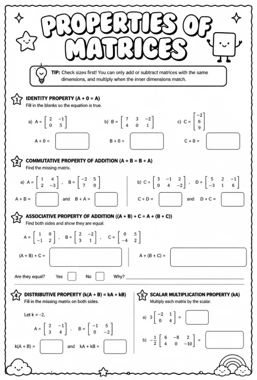 Properties of matrices