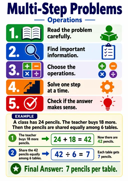 Multi-step Problems Operations Infographic