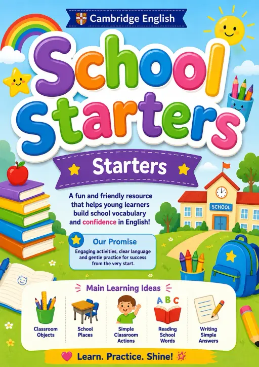 School Starters Vocabulary Worksheet Pack