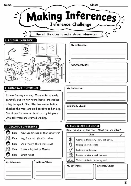 Making Inferences Worksheet Pack