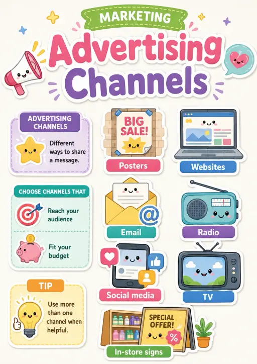 Advertising channels Marketing Infographic