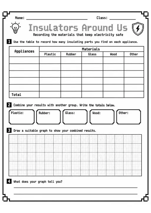 Grade 6 Electricity and Circuits Worksheets - Pack 1