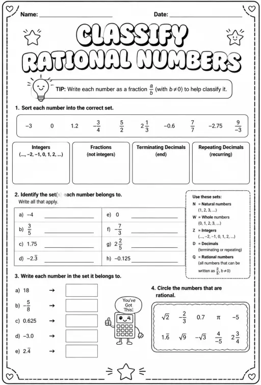 Classify rational numbers